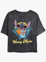 Disney Lilo & Stitch On Vacation Mode Womens Mineral Wash Crop T-Shirt