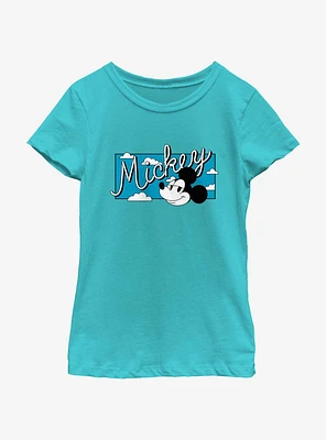 Disney Mickey Mouse Head Sky Youth Girls T-Shirt