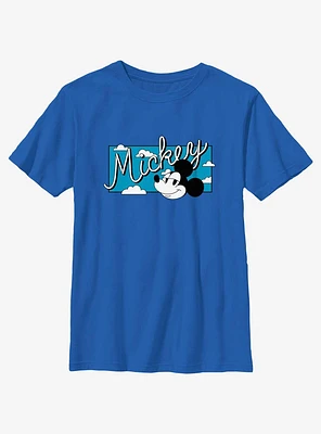 Disney Mickey Mouse Head Sky Youth T-Shirt