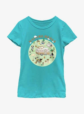 Disney Mickey Mouse Nature Heals Camp Youth Girls T-Shirt