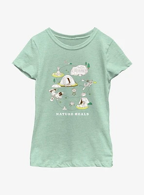 Disney Mickey Mouse Nature Heals Youth Girls T-Shirt