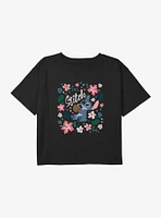 Disney Lilo & Stitch Tropical Youth Girls Boxy Crop T-Shirt