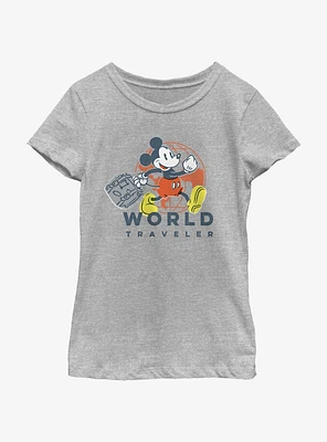 Disney Mickey Mouse World Traveler Youth Girls T-Shirt