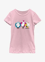 Disney Mickey Mouse Peace Love Positivity Youth Girls T-Shirt