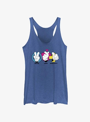 Disney Mickey Mouse Peace Love Positivity Womens Tank