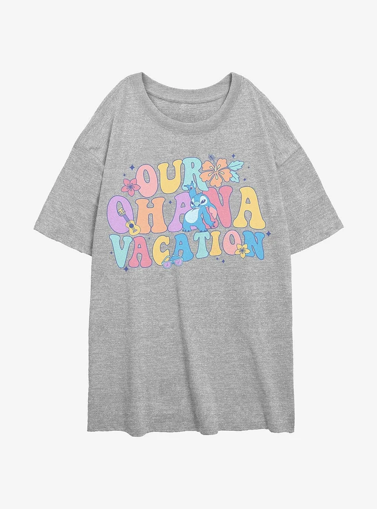 Disney Lilo & Stitch Ohana Vacay Womens Oversized T-Shirt