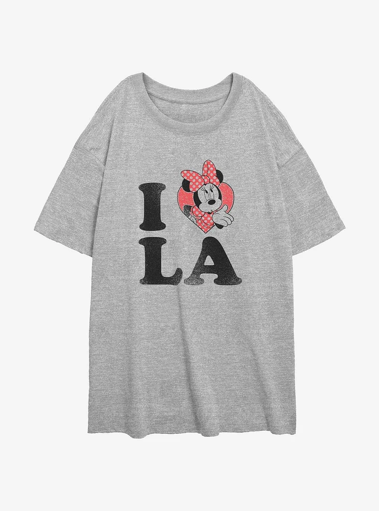 Disney Minnie Mouse I Love LA Womens Oversized T-Shirt