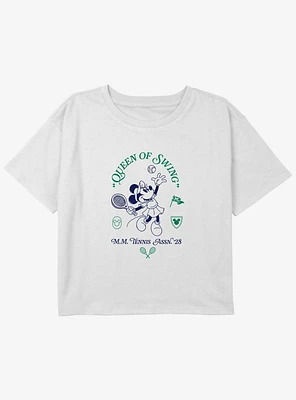 Disney Minnie Mouse Queen Of Swing Youth Girls Boxy Crop T-Shirt