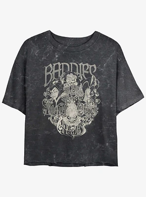 Disney Villains Baddest Baddies Womens Mineral Wash Crop T-Shirt