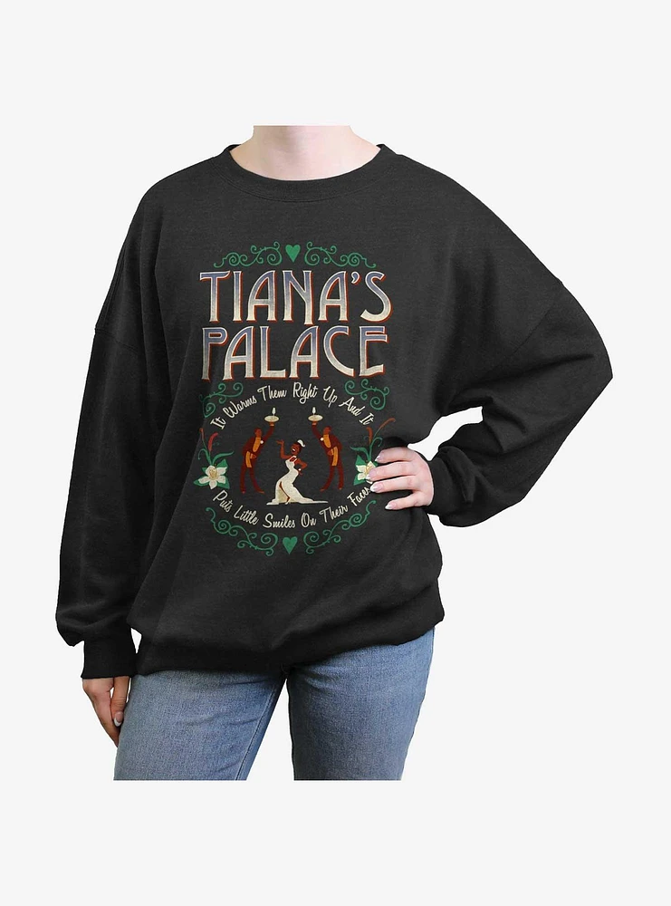 Disney the Princess and Frog Tianas Palace Womens Oversized Sweatshirt