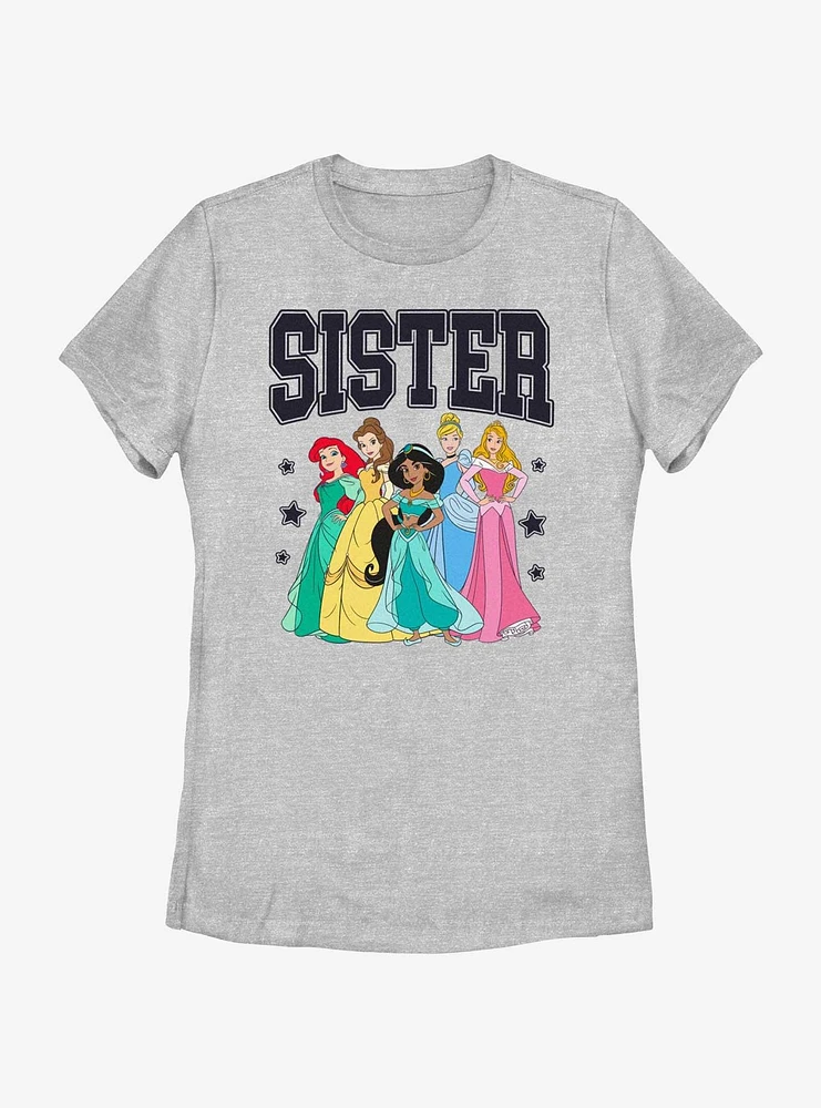 Disney Princesses Sister Collegiate Family Set Womens T-Shirt