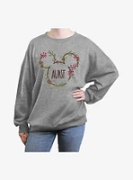 Mickey Mouse Aunt Xmas Ears Womens Oversized Sweatshirt