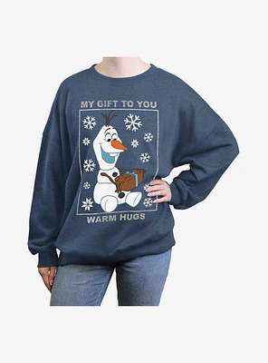 Frozen Olaf Warm Hugs Womens Oversized Sweatshirt