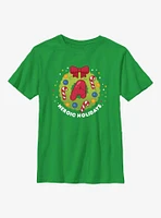 Marvel Heroic Holidays Christmas Wreath Youth T-Shirt