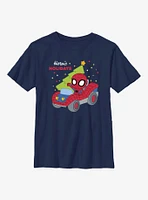 Marvel Heroic Holidays Spider Car Youth T-Shirt