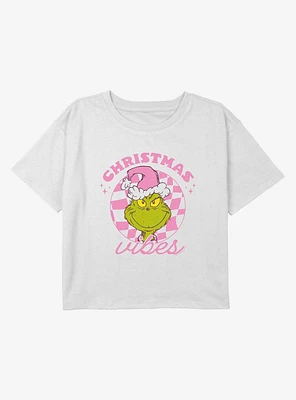 Dr Seuss Christmas Santa Vibes Youth Girls Boxy Crop T-Shirt