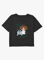 Star Wars Merry Leia And R2 Youth Girls Boxy Crop T-Shirt