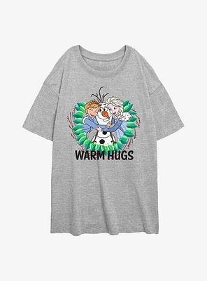 Frozen Warm Hugs Womens Oversized T-Shirt