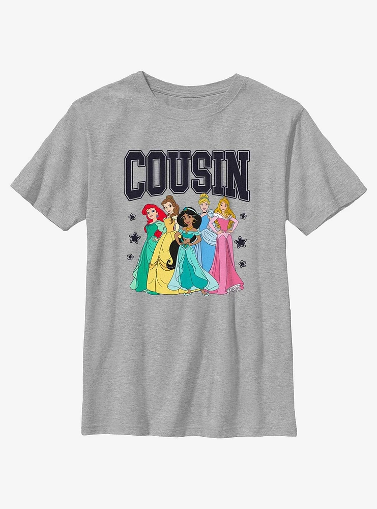 Disney Princesses Cousin Collegiate Family Set Youth T-Shirt