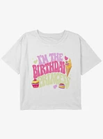 Disney Princesses Cupcake Princess Aurora Youth Girls Boxy Crop T-Shirt