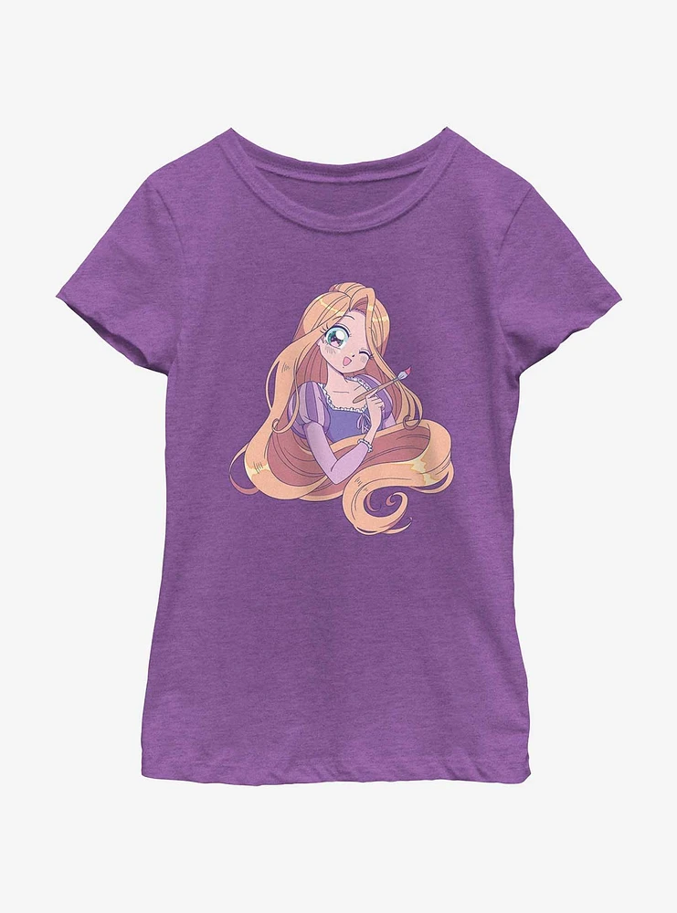 Disney Tangled Cute Rapunzel Manga Version Youth Girls T-Shirt