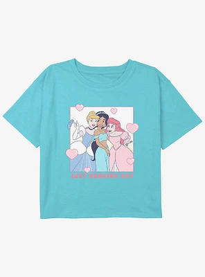 Disney Princesses Just Hanging Princess Youth Girls Boxy Crop T-Shirt