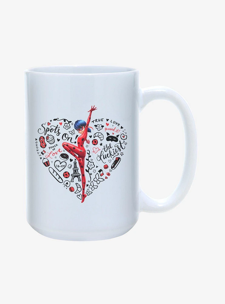 Miraculous: Tales Of Ladybug & Cat Noir Ladybug Spots On! Heart 15oz Mug