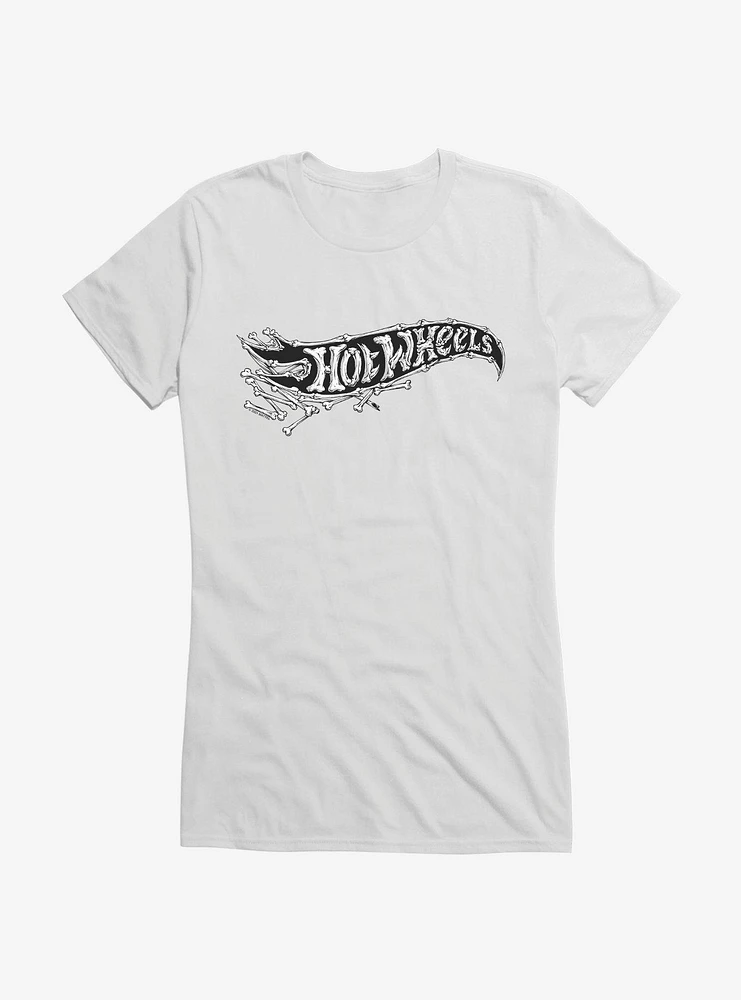 Hot Wheels Halloween Bones Logo Girls T-Shirt