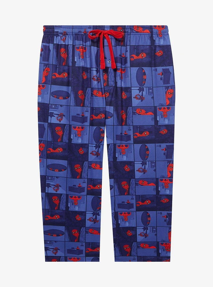 Marvel Spider-Man Hiding Panels Allover Print Women's Plus Sleep Pants - BoxLunch Exclusive