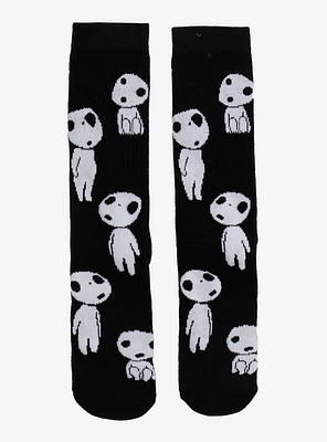 Studio Ghibli® Princess Mononoke Kodama Allover Print Crew Socks - BoxLunch Exclusive