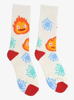 Studio Ghibli® Howl's Moving Castle Calcifer Sparks Allover Print Crew Socks - BoxLunch Exclusive