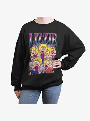 Disney Lizzie McGuire Collage Womens Oversized Sweatshirt