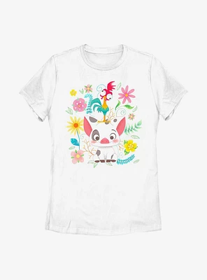 Disney Moana Floral Scatter Womens T-Shirt