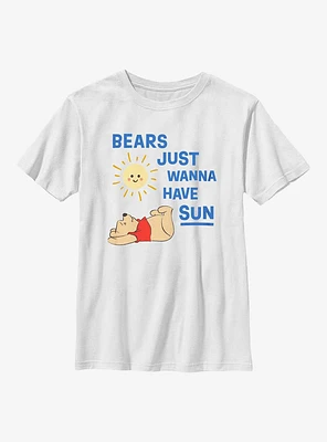 Disney Winnie The Pooh Just Wanna Have Sun Youth T-Shirt