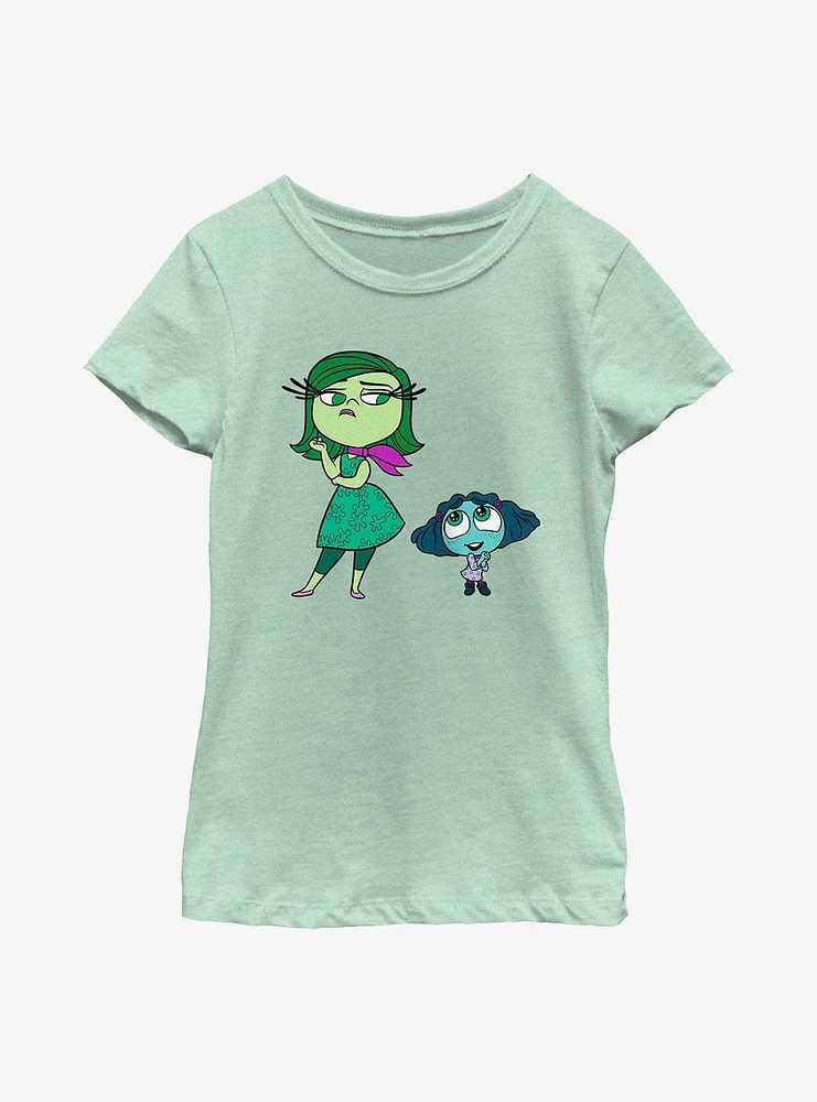 Disney Pixar Inside Out 2 Cute Envy And Disgust Youth Girls T-Shirt