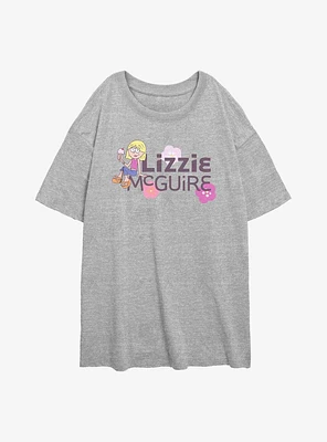 Disney Lizzie McGuire Logo Pop Womens Oversized T-Shirt