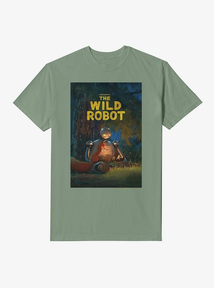 The Wild Robot Movie Poster Garment Dye T-Shirt