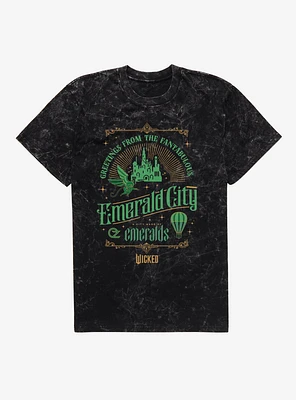 Wicked Greetings From Emeral City Mineral Wash T-Shirt