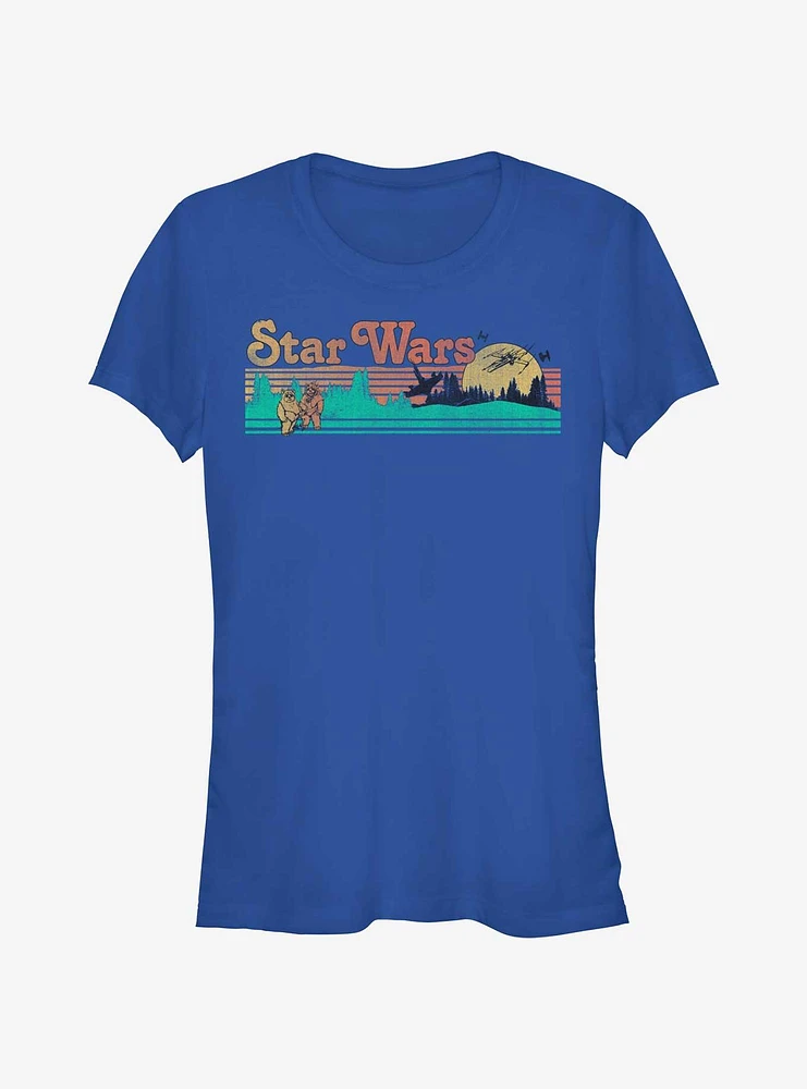 Star Wars Retro Scenic Ewok Girls T-Shirt