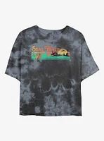 Star Wars Retro Scenic Ewok Girls Tie-Dye Crop T-Shirt