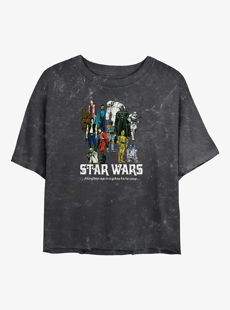 Star Wars Vintage Girls Mineral Wash Crop T-Shirt