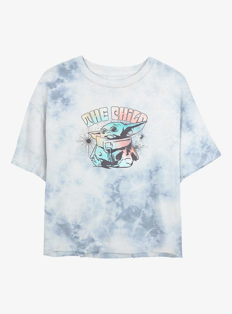 Star Wars The Mandalorian Hippy Child Girls Tie-Dye Crop T-Shirt