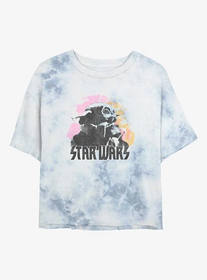 Star Wars The Mandalorian Faded Poster Girls Tie-Dye Crop T-Shirt