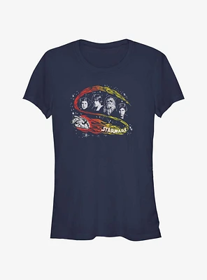 Star Wars Vintage Group Flames Girls T-Shirt