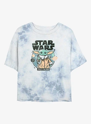 Star Wars The Mandalorian Child Space Girls Tie-Dye Crop T-Shirt