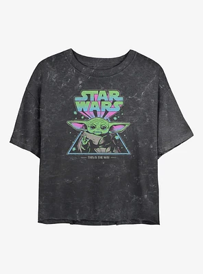 Star Wars The Mandalorian Triangle Color Girls Mineral Wash Crop T-Shirt