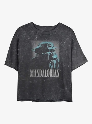 Star Wars The Mandalorian Side View Pose Girls Mineral Wash Crop T-Shirt