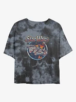 Star Wars Retro Circle Battle Girls Tie-Dye Crop T-Shirt