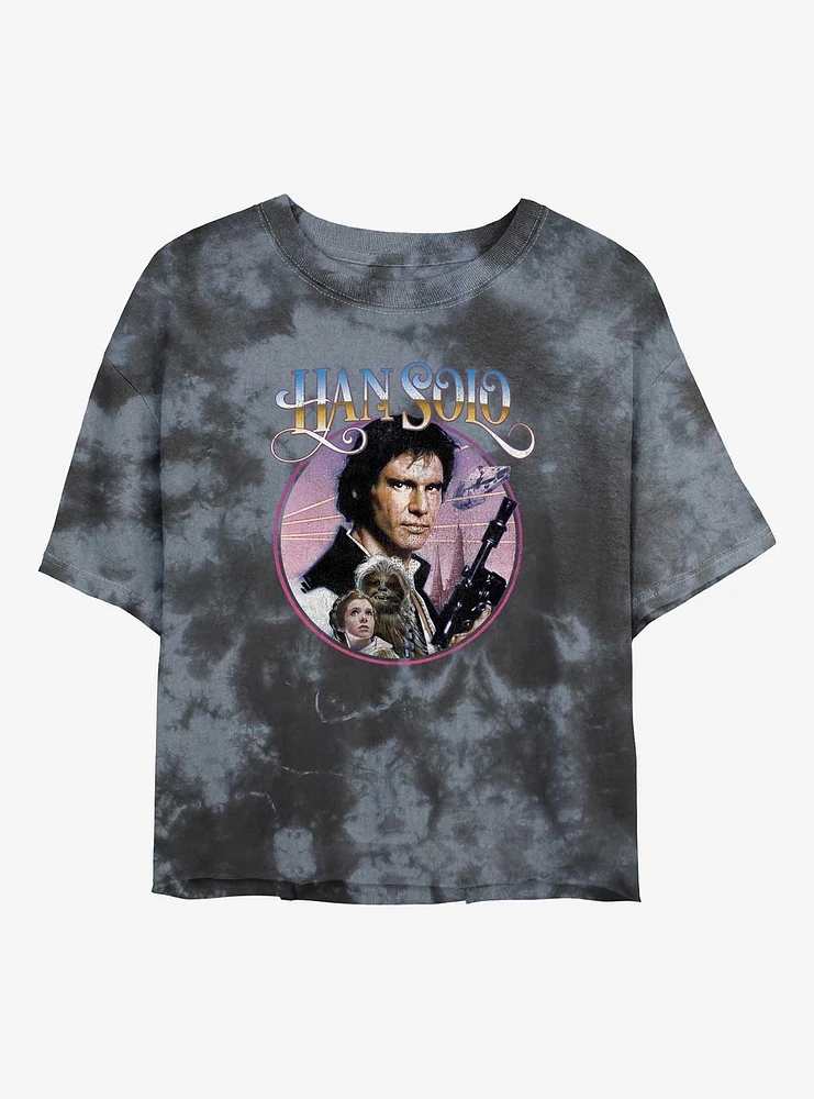 Star Wars Han Solo Girls Tie-Dye Crop T-Shirt