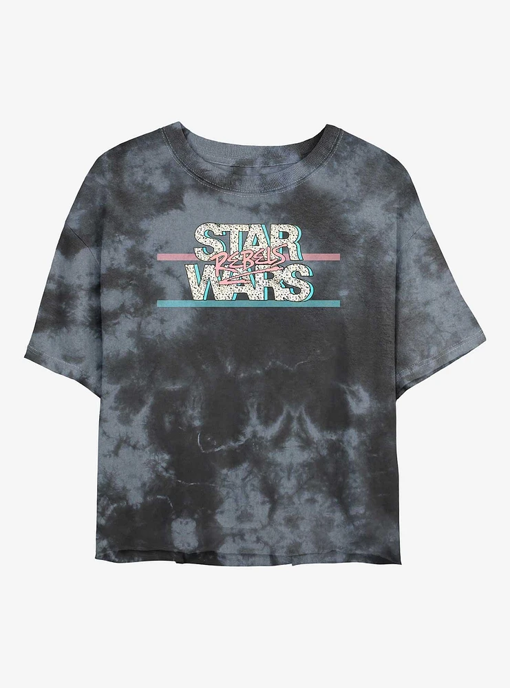 Star Wars Rebel Pop Girls Tie-Dye Crop T-Shirt